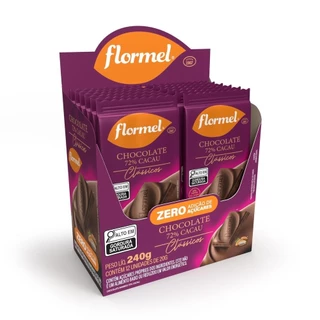 Barra De Chocolate Zero 72% Cacau - 12 Unidades De 20G