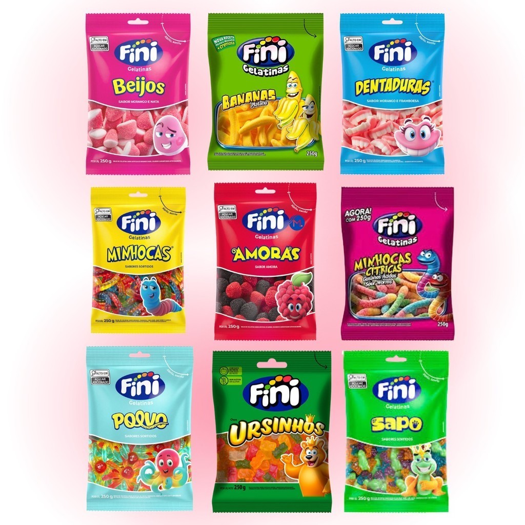 Bala de Gelatina Fini 250g | Escolha o Sabor | Shopee Brasil