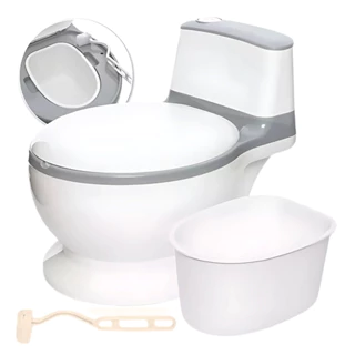 Troninho Vaso Sanitário Infantil Penico Branco Cinza Castela