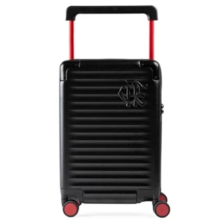 Mala de Bordo Flamengo 10 Kg Policarbonato 4 Rodas Premium Oficial Preta