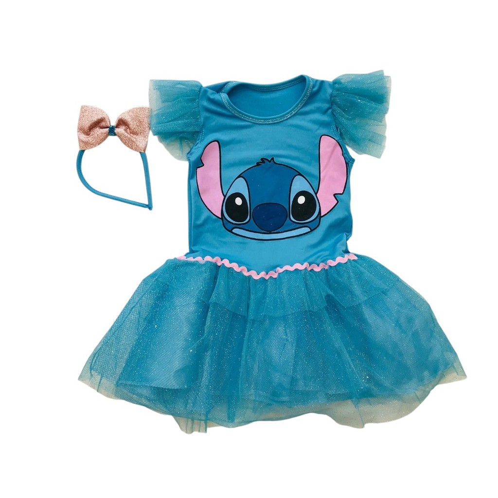 Fantasia Roupa Infantil Criança do Lilo Stitch Azul | Shopee Brasil