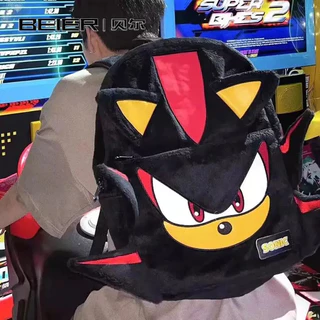 Mochila de desenho animado com tema do jogo de vídeo Bell Dark Sonic The Hedgehog para estudantes femininas, mochila de