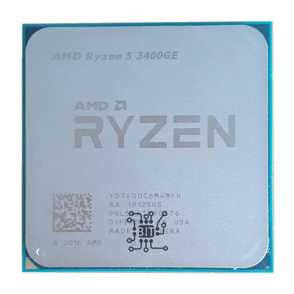 Amd ryzen 5 3400ge r5 3400ge 3.3 ghz quad-core oito linhas 35w soquete yd3400c6m4mfh processador central am4