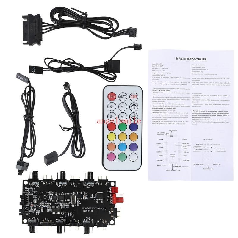Lua 2 1 PWM ARGB Controller Hub 8 Portas 12V 4Pin Fan 5V 3Pin Adaptador ...
