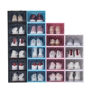 (Kit 2 OU 4 OU 10 Caixas) Caixa/organizador de sapatos e calçados montável com tampa para sapato tênis ou chinelos