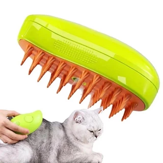 Escova Elétrica 3 Em 1 Para Depilação A Vapor De Gato Remoção De Pêlos De Cães Pente De Massagem Suave Pet Spray