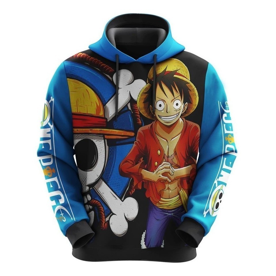 Blusa Moletom Anime Shonen One Piece Full Sublimado Luffy | Shopee Brasil