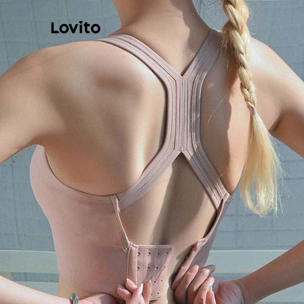 Lovito Sutiã Esportivo Básico Liso Casual Para Mulheres LNA27248 (Verde  Claro/Rosa/Azul/Preto), Shopee Brasil em 2024