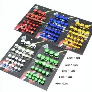 30 pcs Metal Chapeamento Motocicleta Modificação Parafuso Cobre Para Carro Elétrico Motor Scooters Colorido Nut Capa Ace em Oferta na Shopee