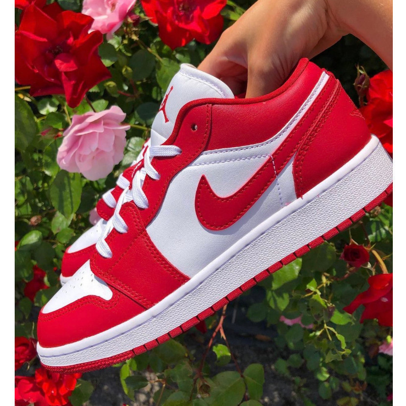Tênis Nike Jordan 1 Low Court vermelho/Branco 34/43 Laranja /BrancoCano Baixo Feminino Masculino