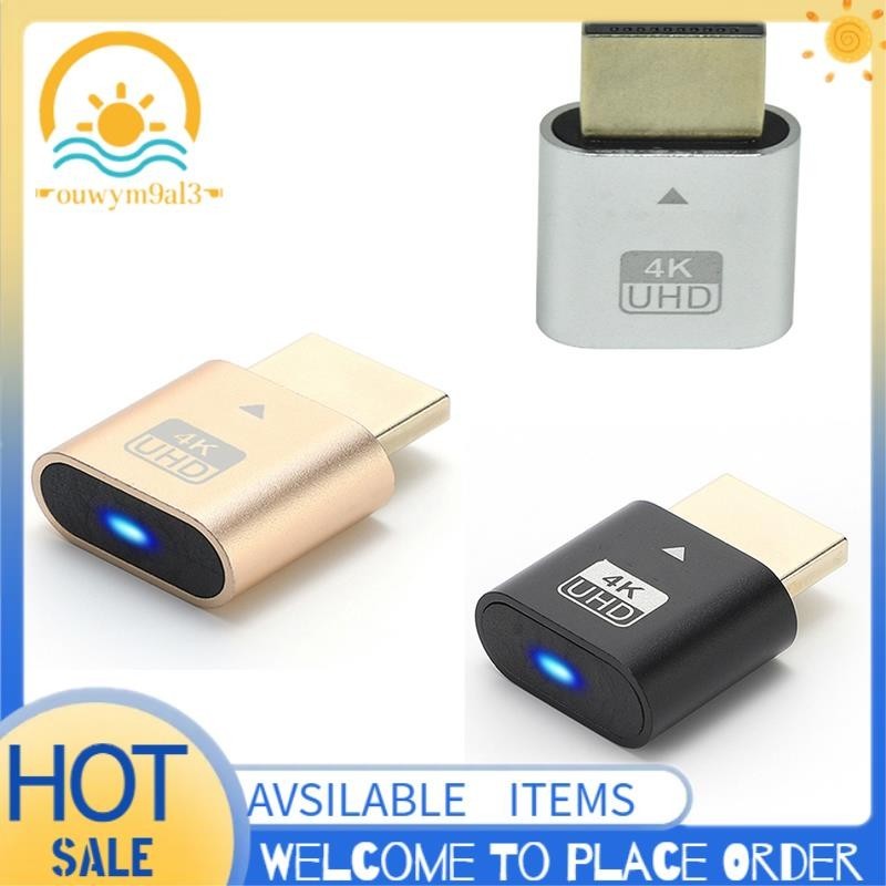 [ouwym9al3] HDMI-Compatível Com Plugue Dummy 4K Luz LED Para Placas Gráficas , Acessórios PC , Adaptador Display Vistual Desktoptop/Laptop