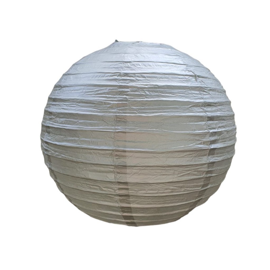 Luminária Japonesa Papel 30 cm Prata