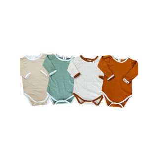 Kit 5 pçs Body manga longa bebê minimalista unissex malha 100% algodão