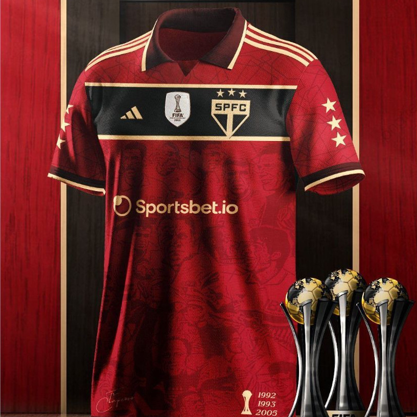 Nova Camisa do São Paulo I Tricampeão Mundial 24/25 " C/ Gola Redonda " Envio Imediato Após a Compra !!!!