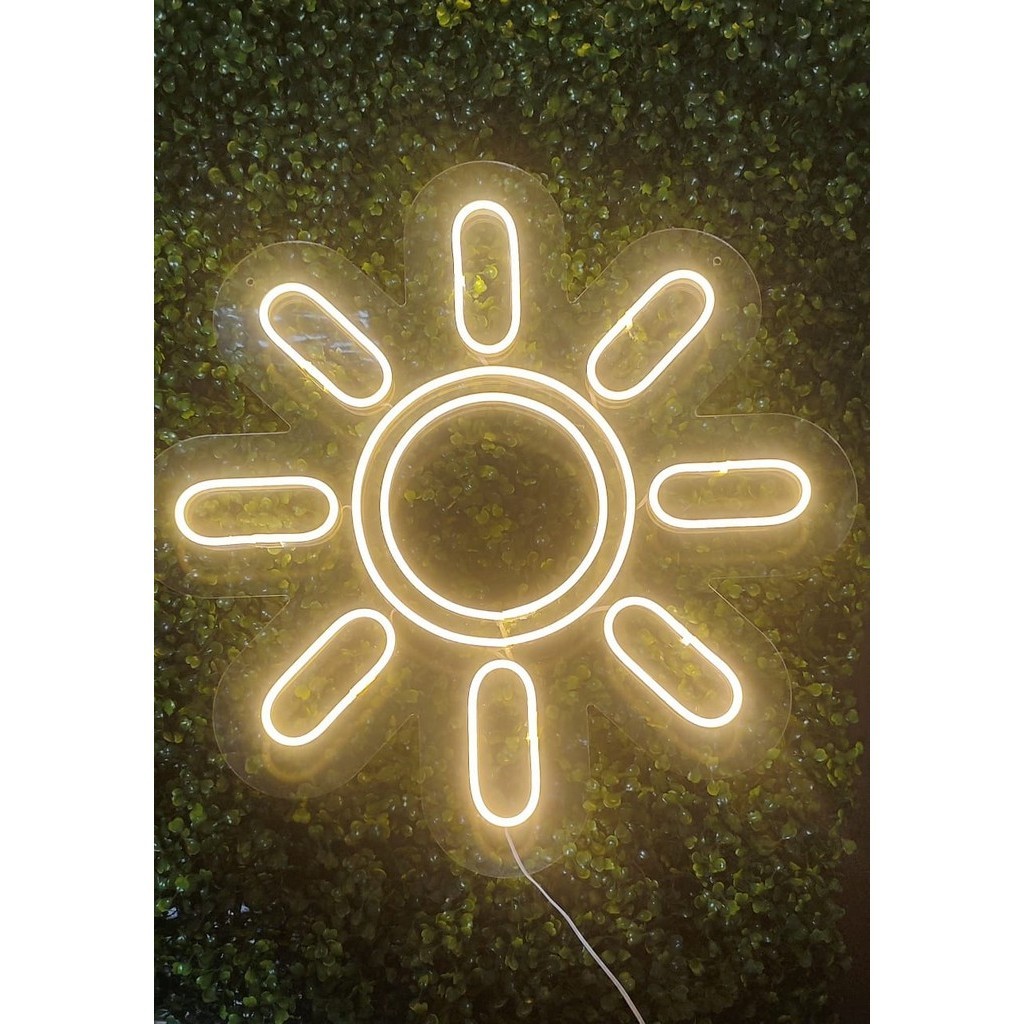 Painel Neon Led Raio De Sol Luminária Festa, Decoração | Shopee Brasil
