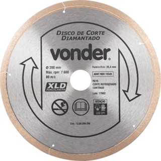 Disco de corte diamantado 200 mm para porcelanato - Vonder