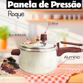 Panela de Pressão Alumínio Roque 2,5 Litros Inmetro Excelente Qualidade