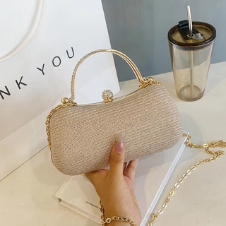 Requintado Saco De Mão Feminino Estilo Padeiro Mala Com Corrente