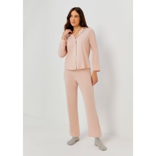 Pijama Longo Feminino Com Botões Hering