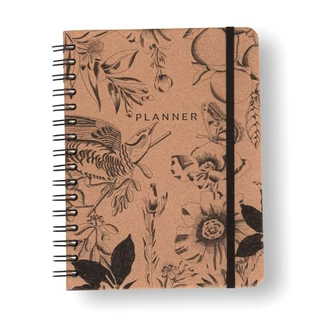 Planner Permanente Wire-o Kraft Semanal Notas A5 Botânica
