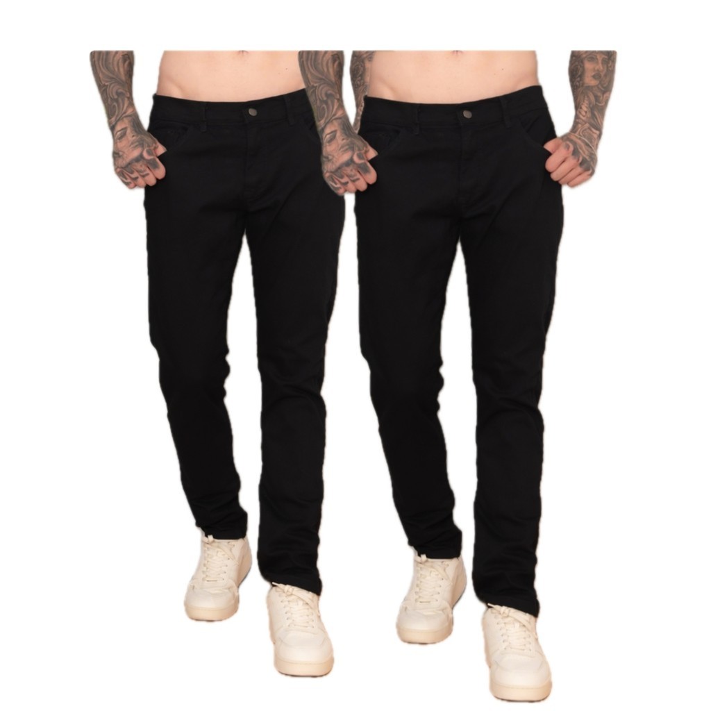 Kit 2 Calça Jeans Masculina Skinny Com Lycra Elastano Linha Premium