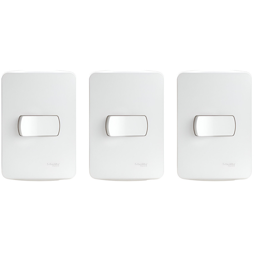 Kit 3 conjunto interruptor simples 10a schneider miluz