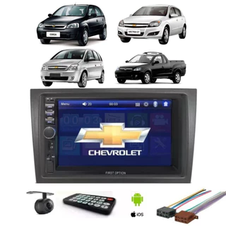 Central Multimidia Gm Corsa Meriva Vectra Montana Mp5 Bt Espelha Moldura 2 Din Câmera Ré