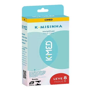 Preservativo Lubrificado K-MISINHA INVISÍVEL K-MED COM 8