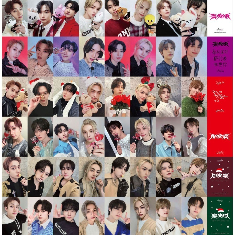 Kpop Idol Stray Kids Album Rock Star Phoro Card Holograma Flash