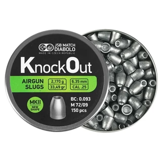 CHUMBINHO JSB SLUG KNOCK OUT 6.35MM 150UN CALIBRE .25 33,49GR