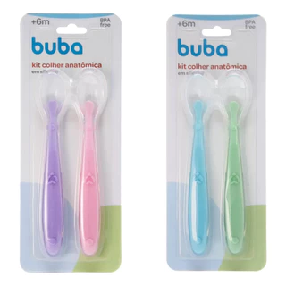 Kit 2 Colher Colherinha De Silicone Molinha Para Bebe Buba