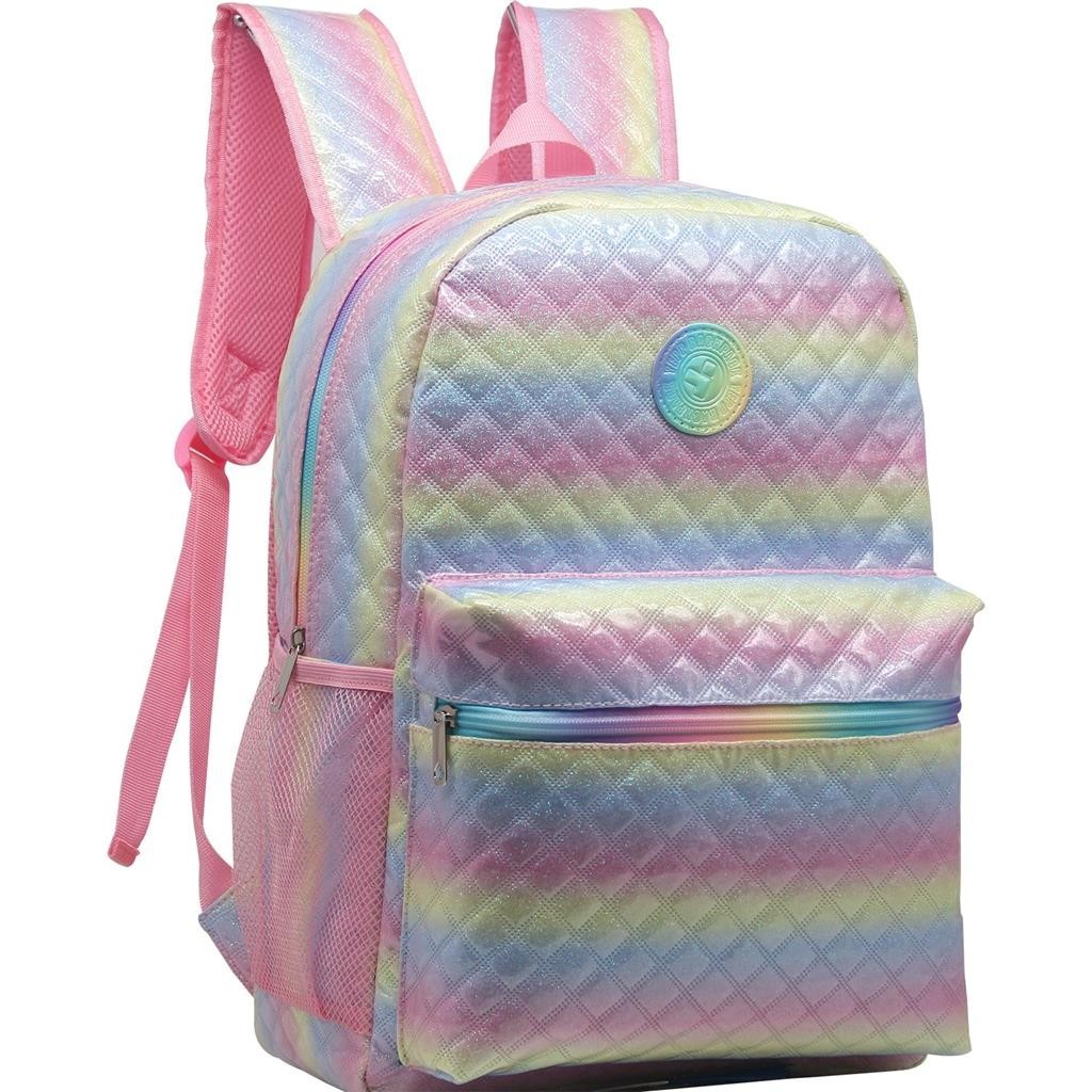 Mochila Juvenil Colorida Feminina Escola Faculdade Viagem Volta As ...