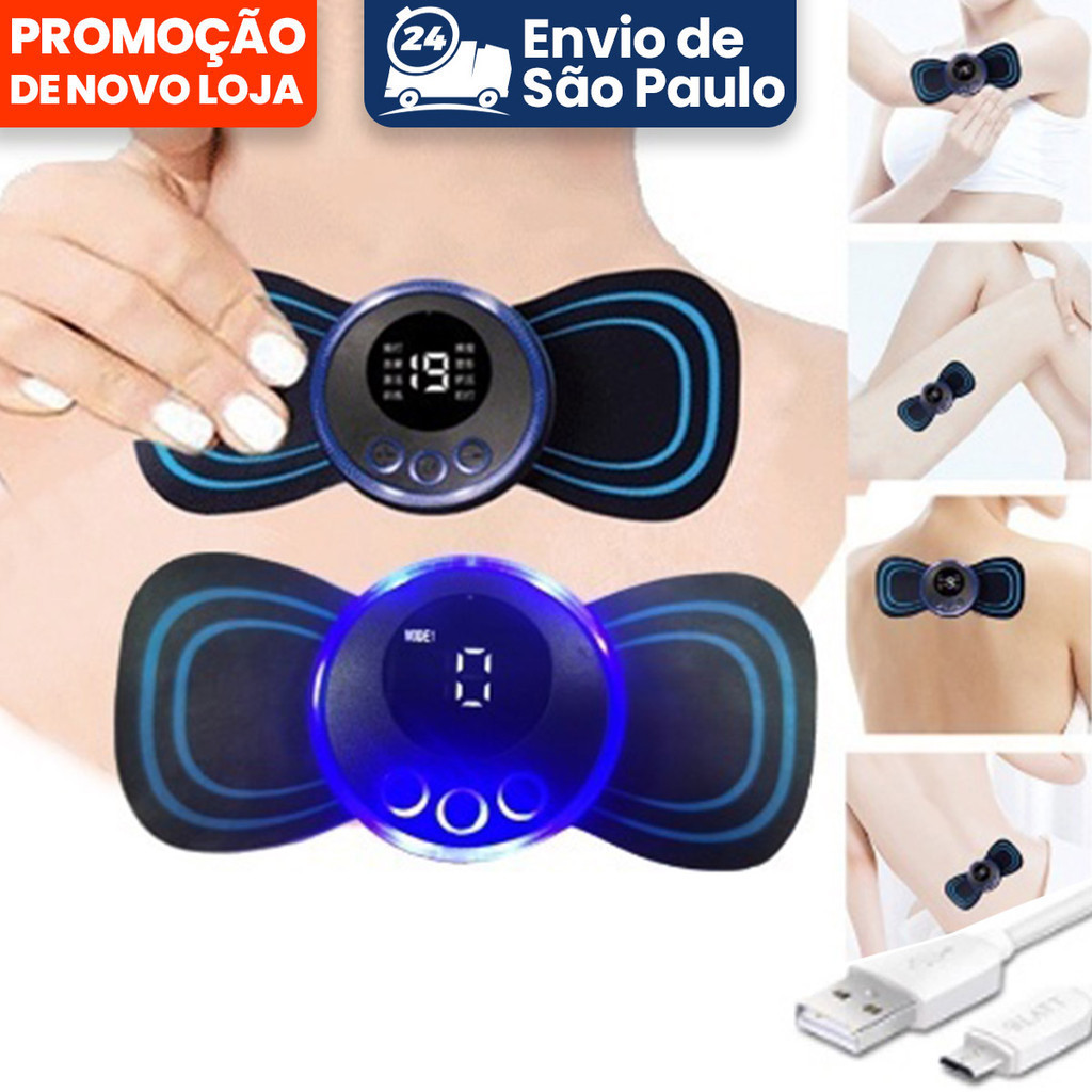 Mini Massageador EMS Estimulador Elétrico De Pescoço Portátil Para Alívio Da Dor Muscular Cervical