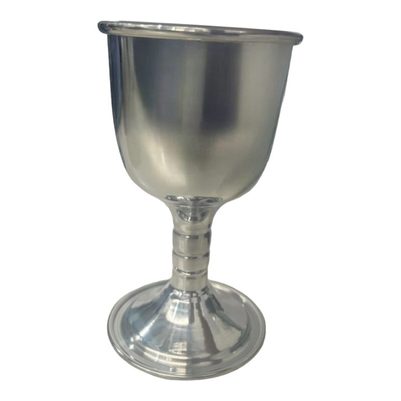 Cálice Para Ritual em Alumínio Pintado de Prata14cm 200 ml
