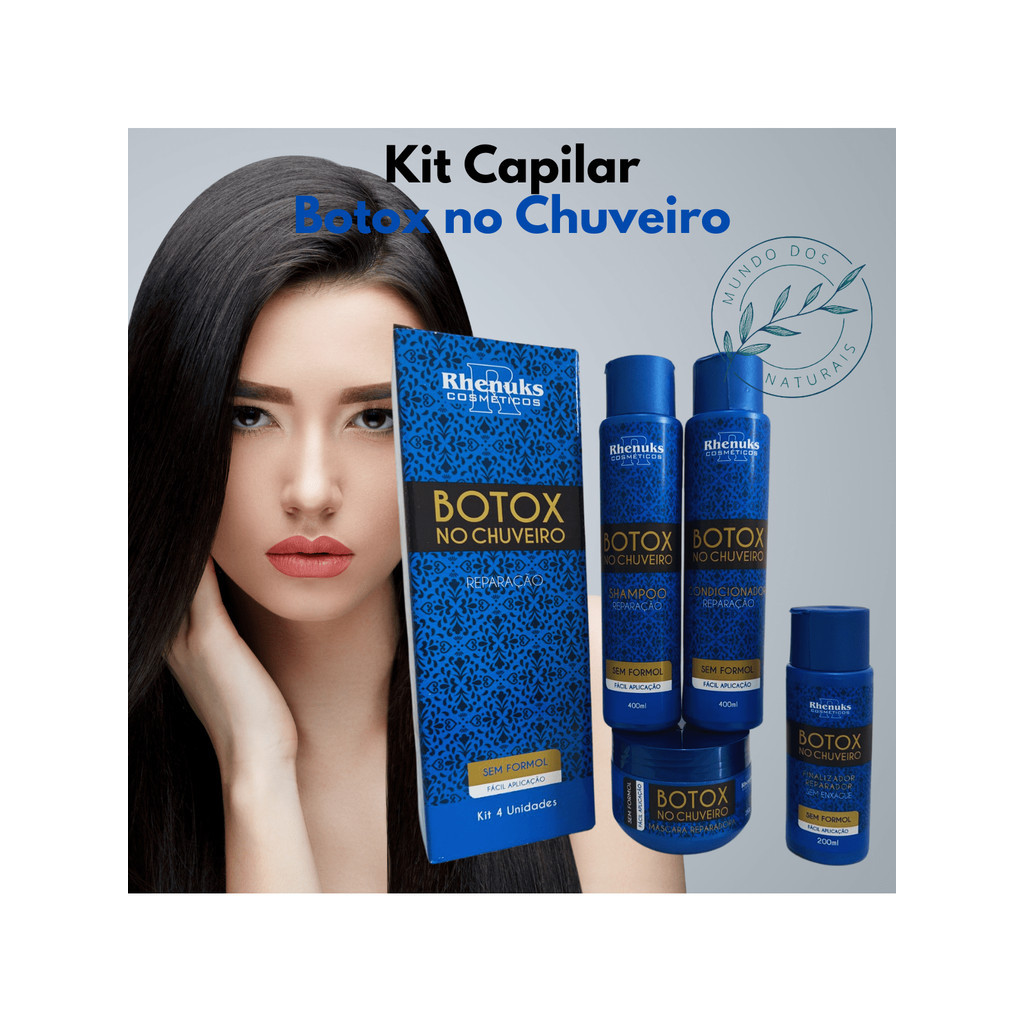 Kit Capilar Botox No Chuveiro Sem Formol Reparação Rhenuks 4 Itens ...