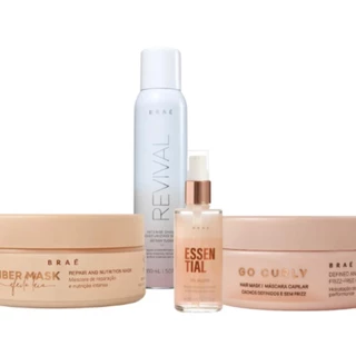 Braé Kit Mascara Fiber Go Curly Oil Blend Intense Completo (4 Produtos)