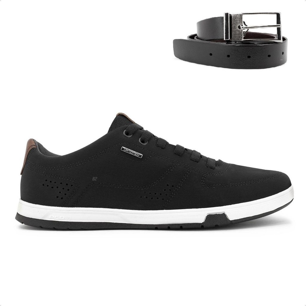 Kit Sapatênis Pegada Element Masculino + Cinto Dupla Face Fivela Masculino 100% Original Com Nota Fiscal e Garantia