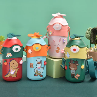 Garrafa Térmica Infantil Divertida com Hélice Portátil Viagem Aço Inox 500ml Antiderrapante
