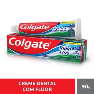 Creme Dental Colgate Tripla Ação Menta Original 90g em Oferta na Shopee