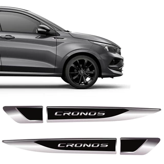 Par De Aplique Lateral Fiat Cronos 2018/2019 Emblema Resinado