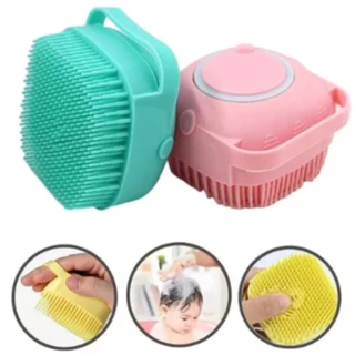 3 Esponja de Silicone P/Banho em Pets Massageador Dispenser Shampoo (kit 3 Unidades)