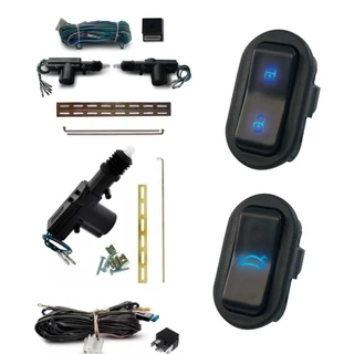 Kit Trava Elétrica e Abertura Porta-Malas Universal 2p Azul