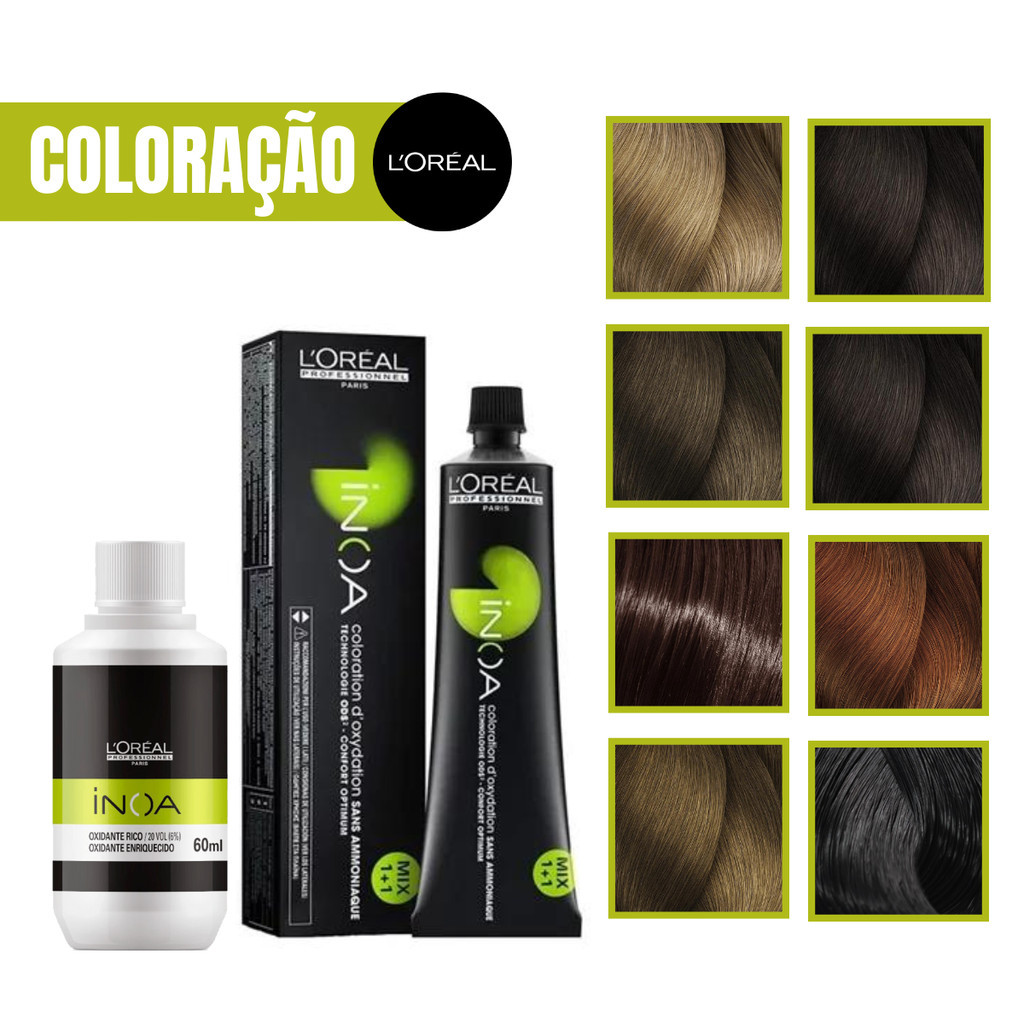 Coloração Inoa Loreal Profissional Sem Amonia Escolha o Tom | Shopee Brasil