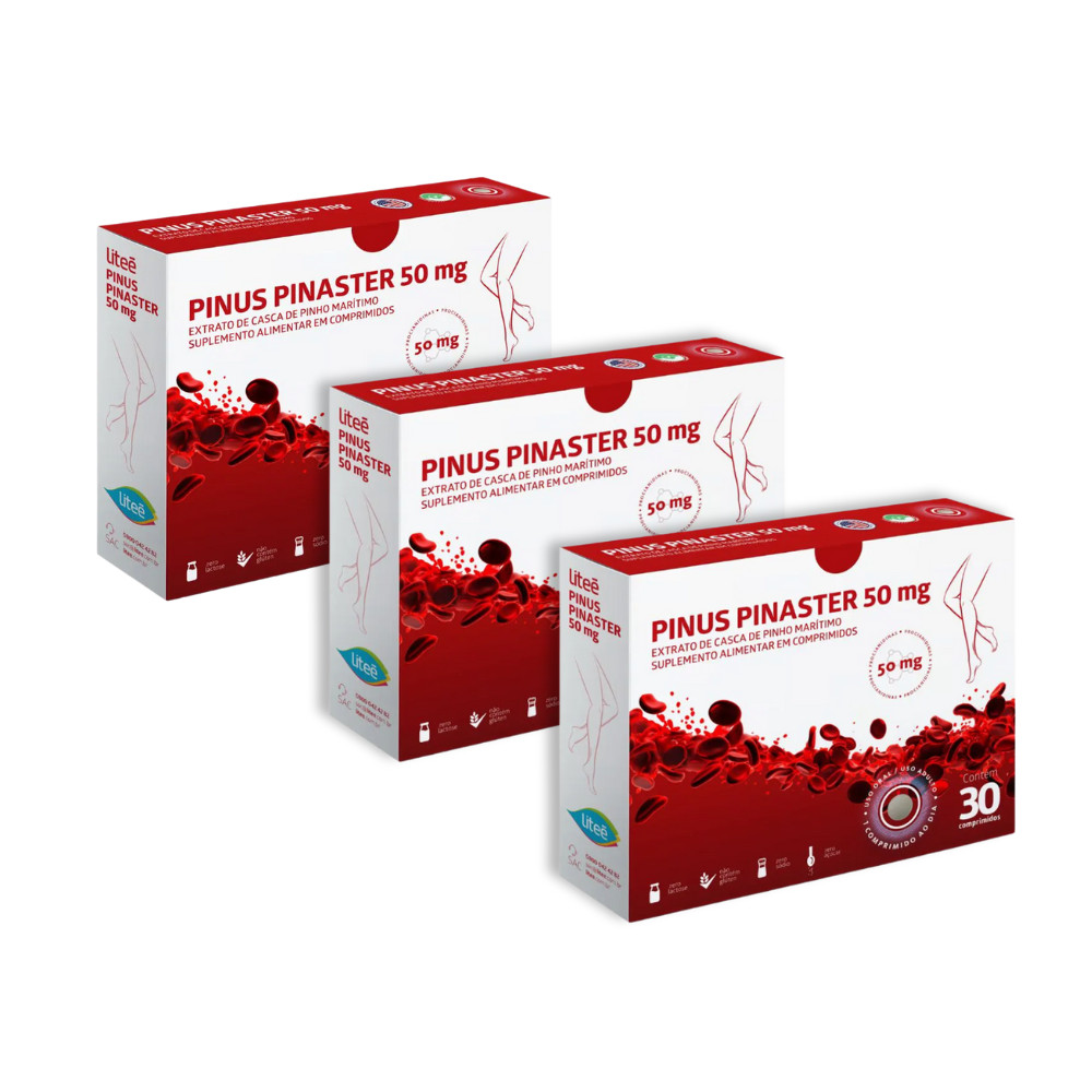 Liteé Pinus Pinaster 50mg Com 30 Comprimidos (Kit 3 Uni) | Shopee Brasil