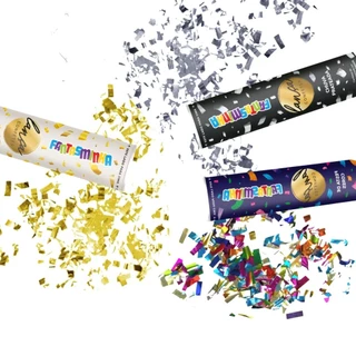 Lança Confetes Dourado, Prata, Multicolor Metalizado para Festas Eventos Aniversarios
