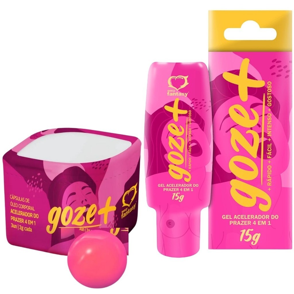 Kit Gel Lubrificante Feminino Goze+ Ativador Orgasmo+Bolinha Goze Mais ...