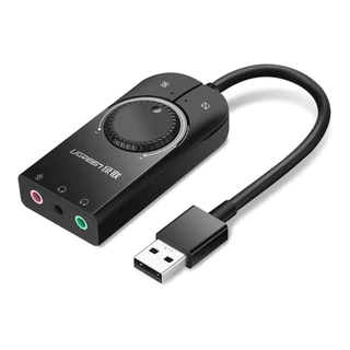 Adaptador Placa de Som Usb Ugreen Adaptador Áudio Estéreo Externo 1 Metro