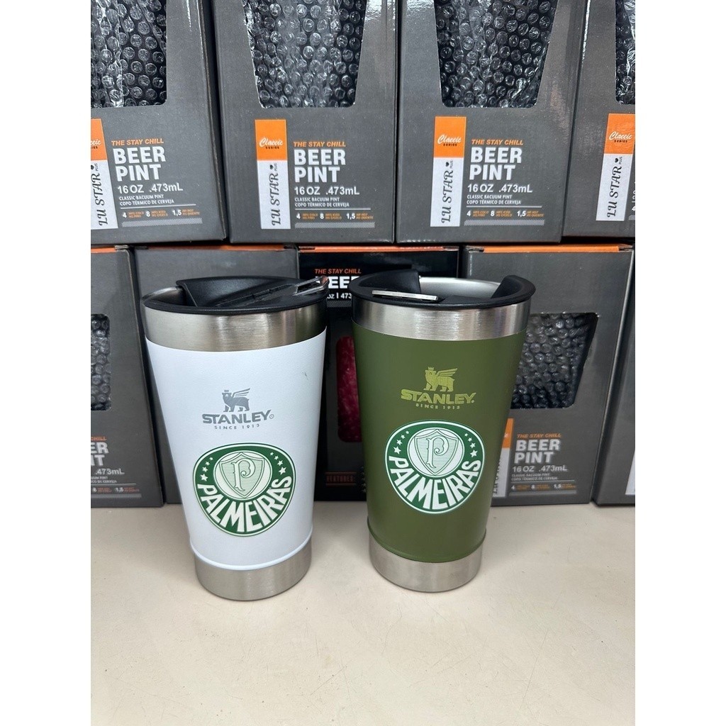 Copo Térmico personalizado de times com Tampa e abridor metal - Flamengo, Corinthians, São Paulo, Santos, Palmeiras