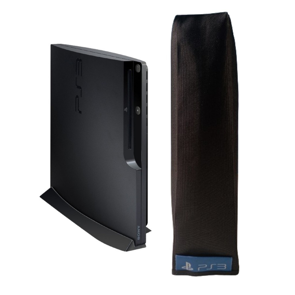 Capa Protetora Para Playstation 3 - Ps3 - Slim na Vertical - Skin Preta Case Impermeável