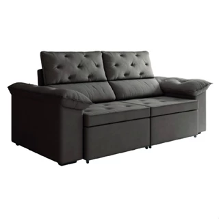 Sofá Retrátil 2 Lugares York Suede Marrom